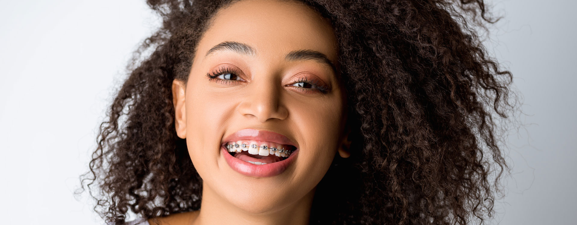 African american girl with dental braces